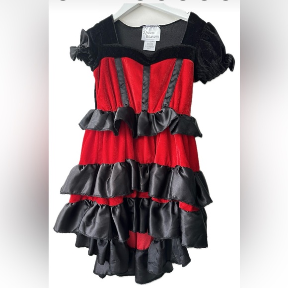 Dream Weavers girl’s Can Can Costume for Halloween color Red. Size 4-6T. - Picture 3 of 8
